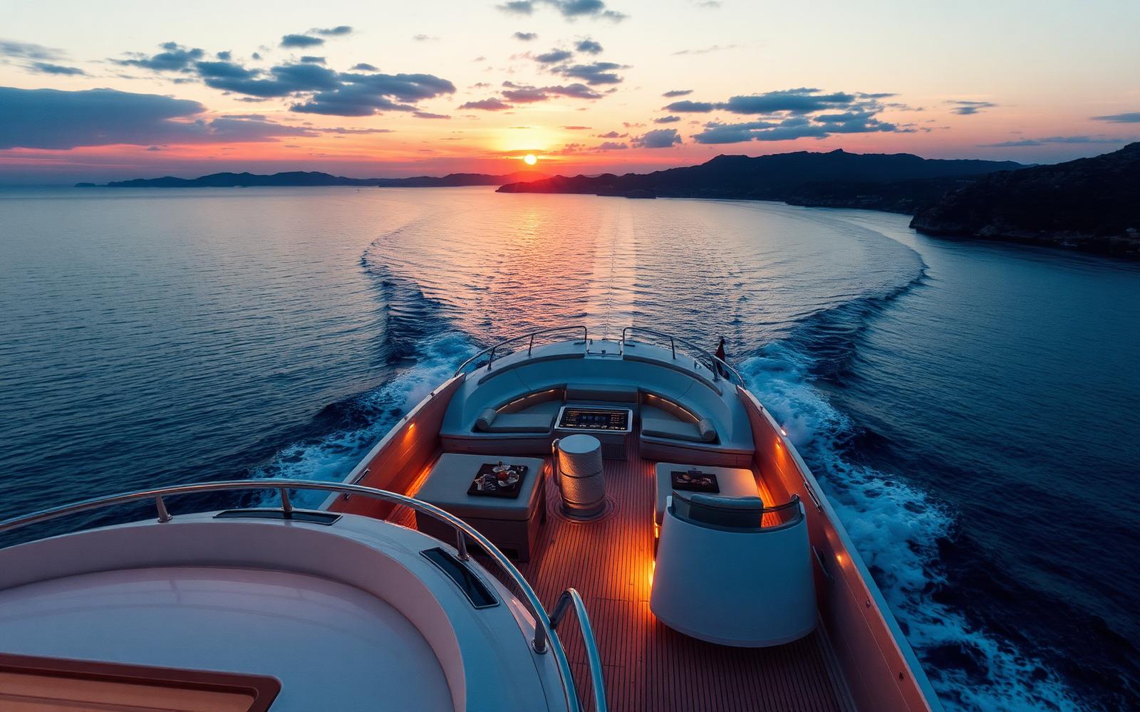 Superyacht at anchor in the Mediterranean